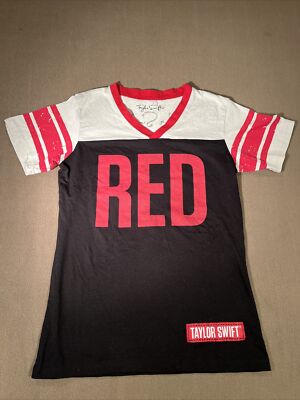 Taylor Swift Red Tour T-Shirt Size Small V-Neck Football Style #13