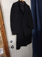   Vtg. Adam Spencer Mens 46R  Grey Wool Blend Trench Coat Made In Hungary 