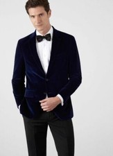 Bespoke Blue Velvet Jacket Mens Stylish Party Wear Evening Dinner Blazer Coats