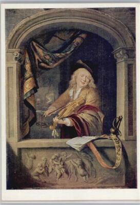 12042471 - Painting by Gerard ter Borch anno 1680 the concert violinist