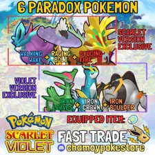 WALKING WAKE - GOUGING FIRE - RAGING BOLT - IRON LEAVES BOULDER CROWN ⚡ POKEMON