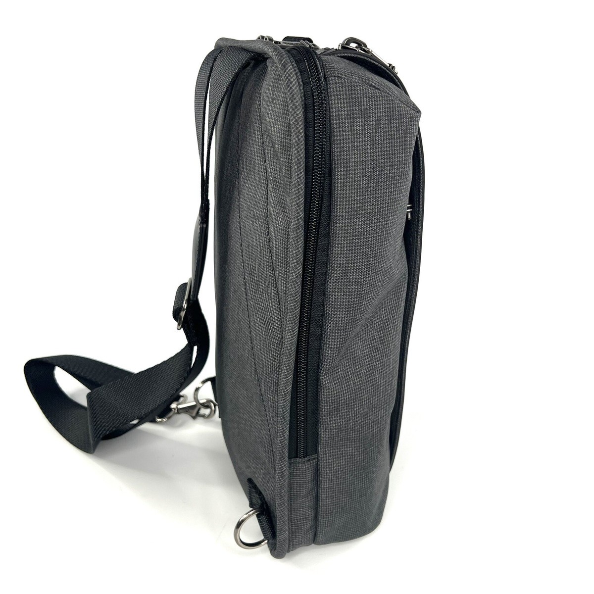 TUMI Morado Sling Crossbody Day Bag Gray Plaid with Black Trim | eBay