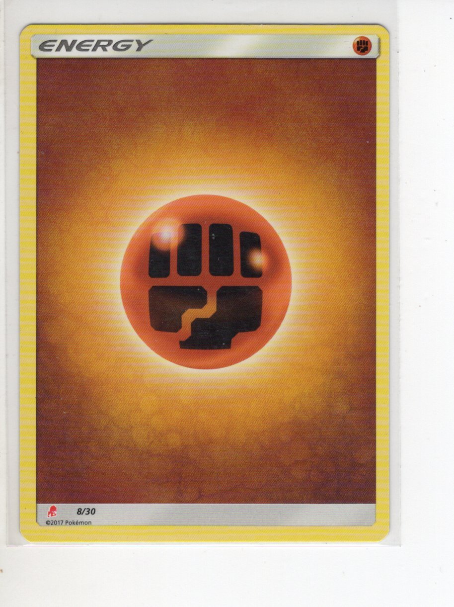 FIGHTING ENERGY SUN & MOON SET POKEMON CARD 8/30 LP