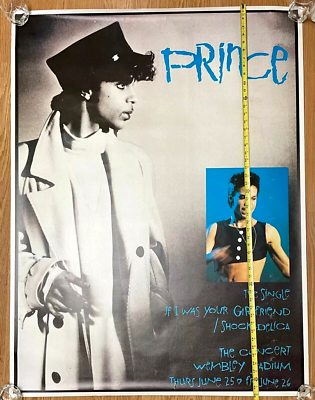 HUGE ORIGINAL 1987 PRINCE SIGN O THE TIMES TOUR UK SUBWAY POSTER