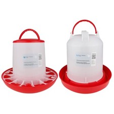 KIT MANGIATOIA 9 Kg A TRAMOGGIA + ABBEVERATOIO 11 L PER POLLI ANATRE GALLINE