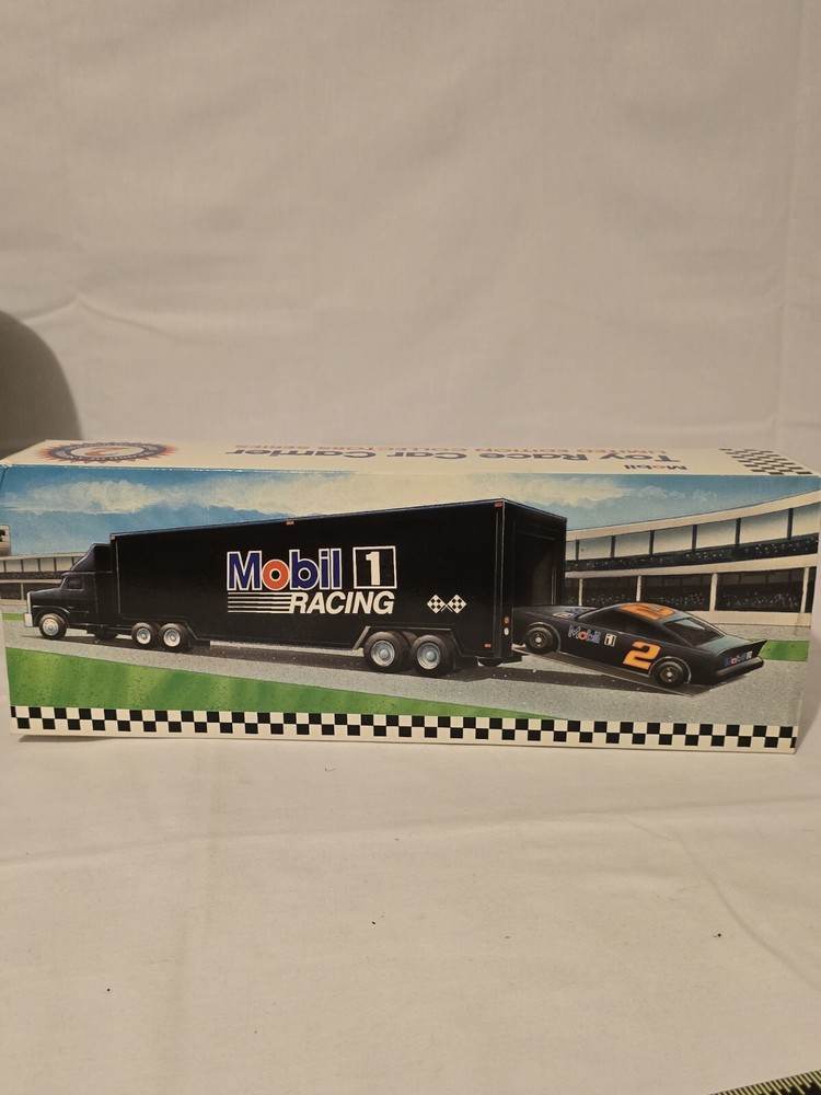 MOBIL OIL 1994 RACING TOY RACE CAR CARRIER LIMITED EDITION NEW IN BOX