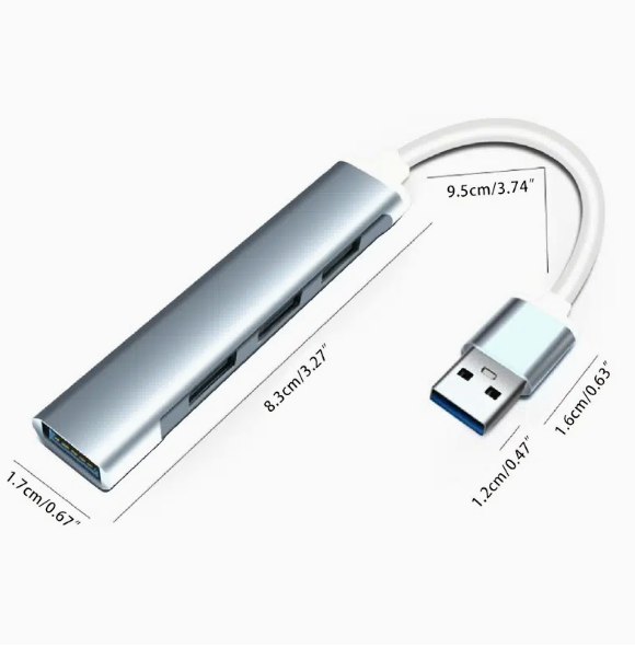 7-Port USB 3.0 Hub with High-Speed Data Transfer & Power Adapter  
