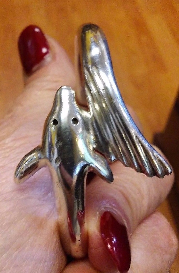 sterling silver dolphin bangle cuff bracelet - image 5