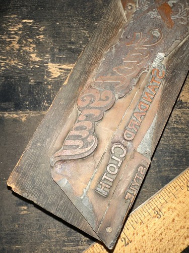 Print Block “ Fast Gray Standard Cloth “ Beautiful Details, Copper Face. - Picture 3 of 10