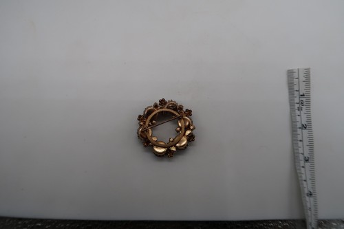 Vtg Blue and White Austria Rhinestone Bead Circle Brooch High Fashion Jewelry - Picture 13 of 18