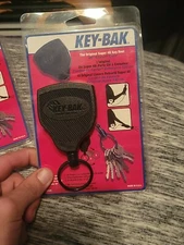 KEY-BAK SUPER48 Locking Retractable Keychain, Black Polycarbonate Case