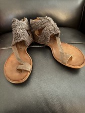 New In Dustbag Cydwoq Braided Dark Grey Leather Gladiator Sandals Size 36 Unworn