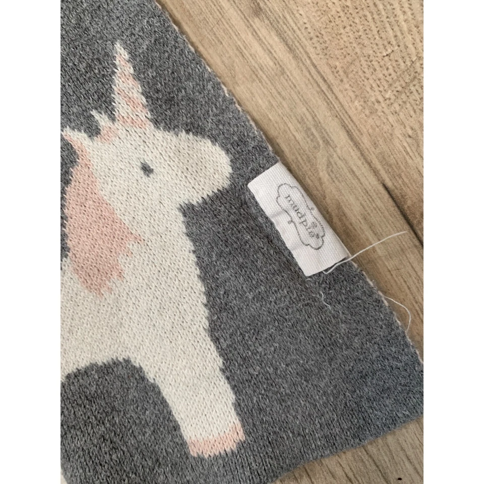 Manta Cuna Bebé Unicornio Gris Mud Pie Niño 34 x 39" Algodón Foto 3 de 4