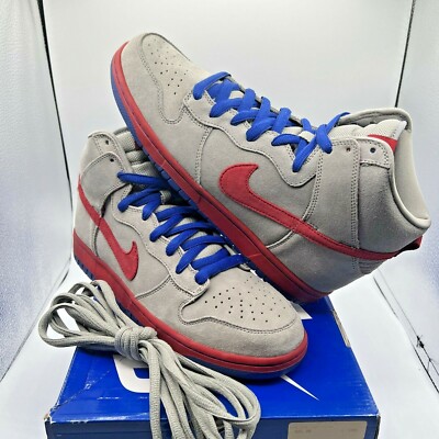 Nike Dunk High Pro SB Size 10 Medium Grey Varsity Red Old Blue