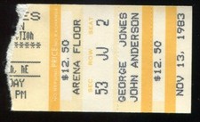 Vintage 1983 George Jones John Anderson Concert Ticket Stub Lincoln NE