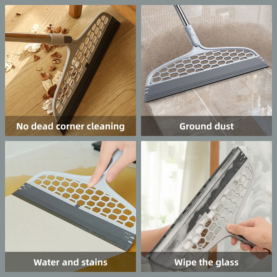 2 In 1 Multi-Surface Silicone Broom Pet Hair Remover W/ Mini Squeegee Lightweigh - Image 4 of 4