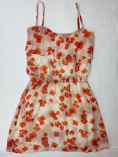 MNG Casuals Sun/Shirt Dress Womens Size Small Sleeveless Sweetheart Ivory Floral