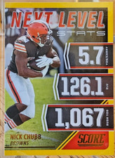 2021 Score Next Level Stats Gold Nick Chubb #NL19 Cleveland Browns