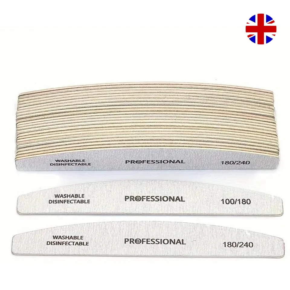 Nail Files Emery Boards Pack of 2/10x Double Sided Professional 100/180 Grit - Image 3 of 4