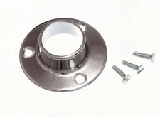 New 40 X Wardrobe Rod Rail Socket Brackets 19mm CP Chrome Plated Metal - Onestop