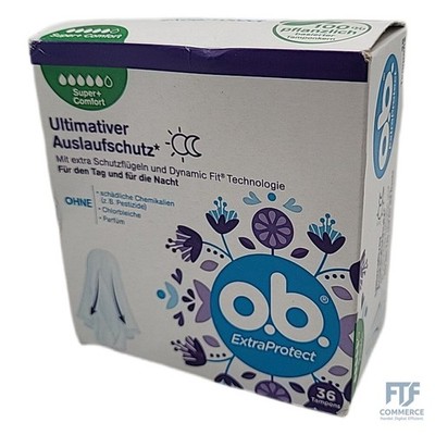 o.b. ExtraProtect Super + Comfort (36 Stück), Tampons für sehr starke Tage, Dyna
