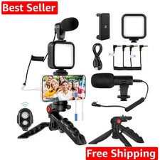 Vlogging Kit for iPhone, Android with Tripod, with Mini LED Video Light  Car...