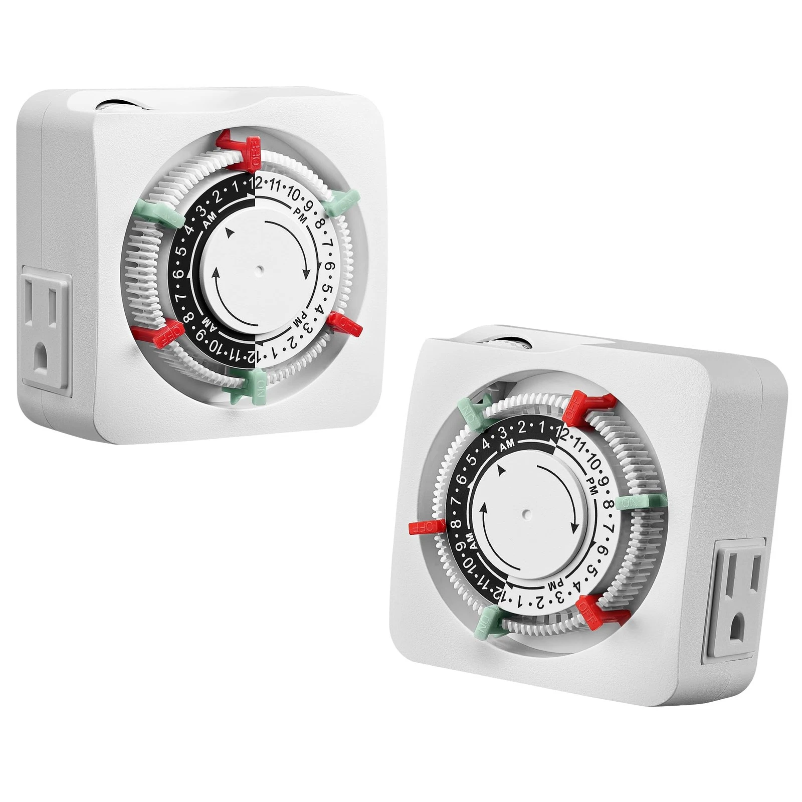 Mechanical Timer with 2 Grounded Outlets, Indoor Electrical Plug in Timer with T
Opens in a new wind