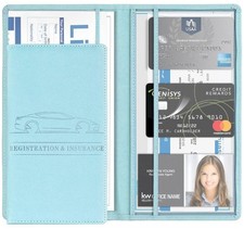 Car Registration - Insurance Card Holder - PU Leather Document Organizer Wallet
