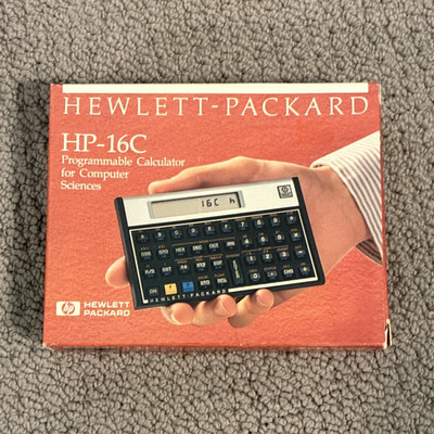 Hewlett-Packard HP-16C Vintage Programmable Calculator w/ Box Manuals Case
