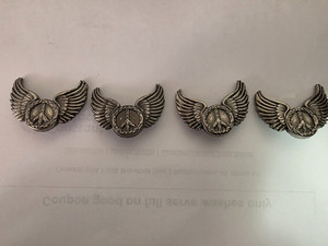 Lot of (4) VTG Tandy/Ivan Winged Peace Sign Conchos Leather Crafts 1.5βx1.3β