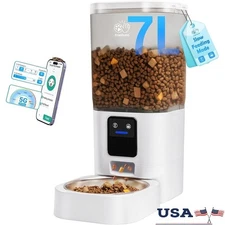 WiFi Automatic Cat Feeder Smart App Control Slow Feeding 7L Food Dispenser New
