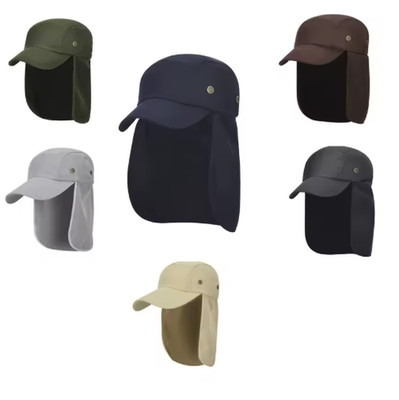 Unisex Mütze mit Ohr Nacken Abdeckung Klappe Sonnenblende Outdoor Reise Camping Angeln Hut