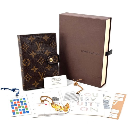 Louis Vuitton Monogram Agenda-PM Day Planner Cover R20005 Authentic