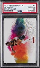 2019 PANINI PRIZM DRAFT PICKS COLOR BLAST #2 JA MORANT PSA 10