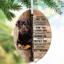 Rottweiler I would protect you with my life Oval Ornament