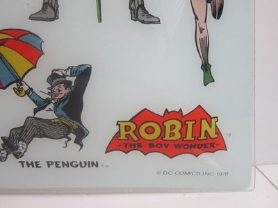 Vintage 1978 DC Comics Batman Glass Ceiling Lamp Light Shade Cover