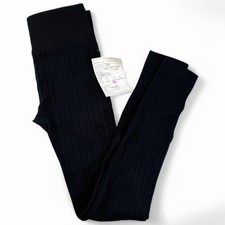 Hue Cable Knit Fleece Lined Seamless Leggings Womens Size M/L Black