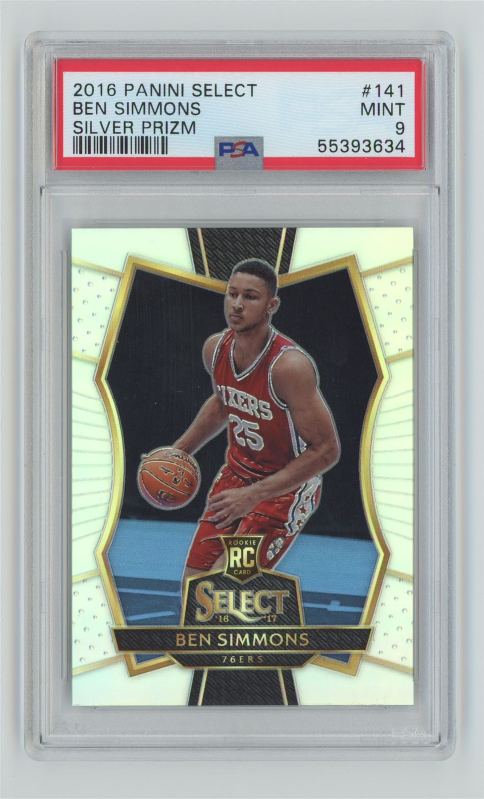 2016-17 Panini Select Silver Prizm Ben Simmons RC PSA 9 #141
