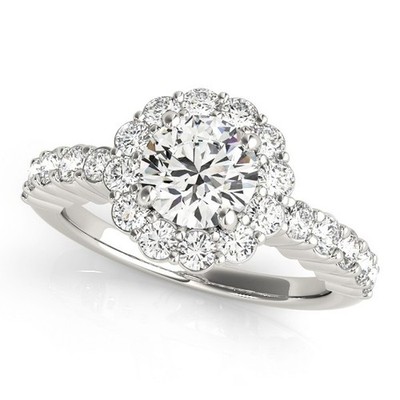 Best Deal! 2 kt DE/VS Lab Grown runder Diamant Halo Verlobungsring 18 K Weißgold