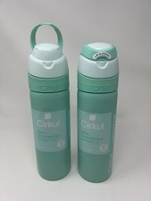 Cirkul Bundle 2 26oz StrawSip Flip Water Bottle Dbl Wall Spearmint Green NWT