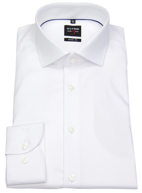 OLYMP Herren Hemd Level Five Body Fit Diamant Twill Streifen weiß 0566 64 00