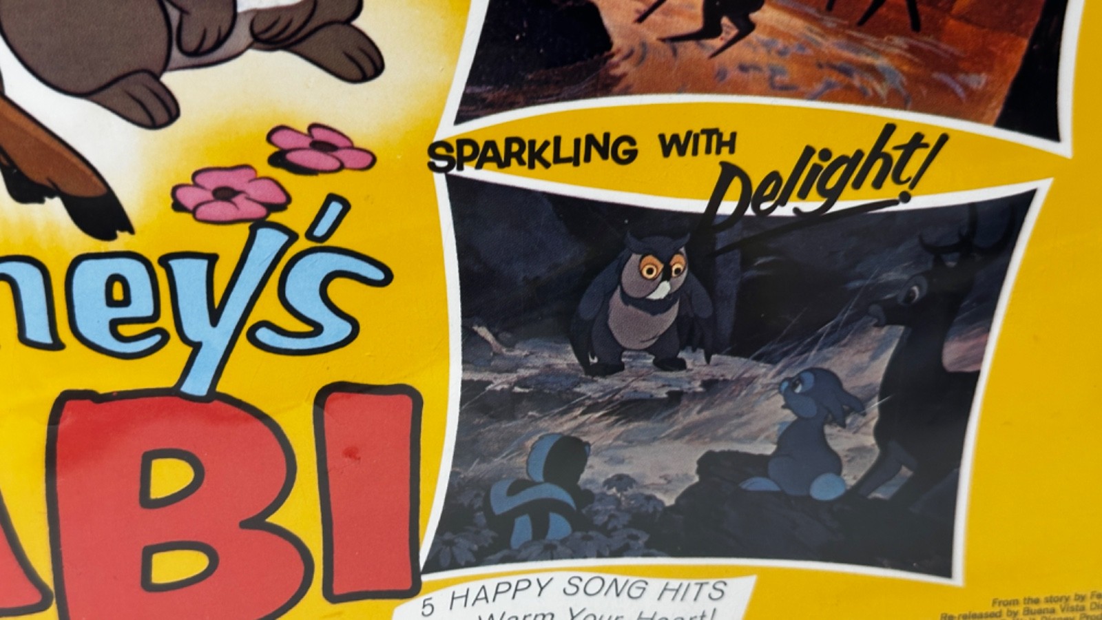 Disney's "Bambi" Movie Theater Re-Release-Title Card Unused Mint from-1966