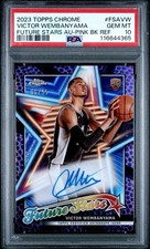 2023 Topps Chrome Victor Wembanyama Future Stars Auto Pink Black /55 PSA 10 POP2