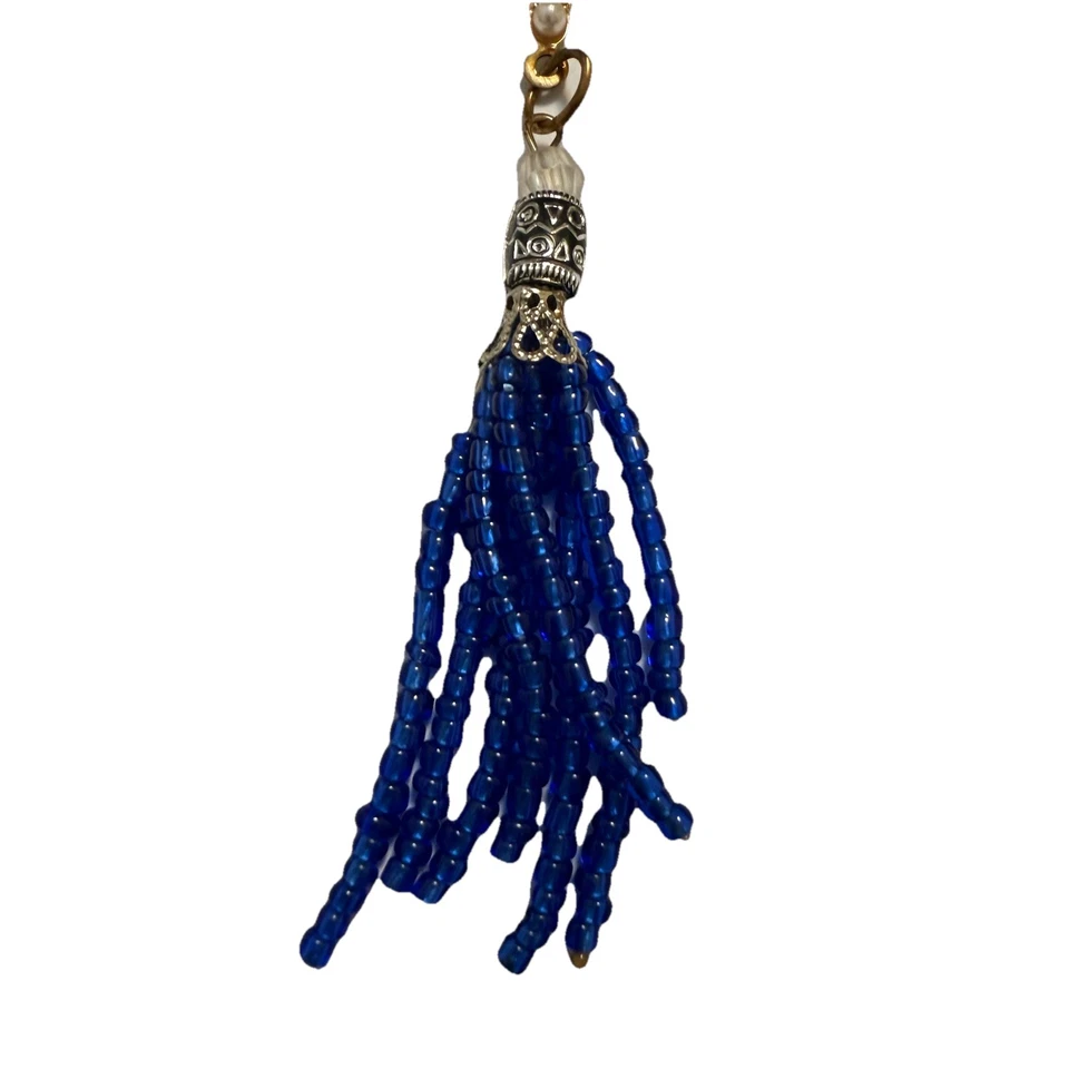 Llavero Hamsa Mal de Ojo Para Mujer Bolso Dije Llavero Tono Dorado Perlas de Cristal Foto 3 de 4