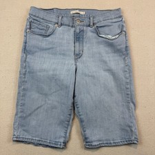 Levi's 31 Classic Bermuda Shorts Womens Light Wash Blue Stretch Denim 29969-0038