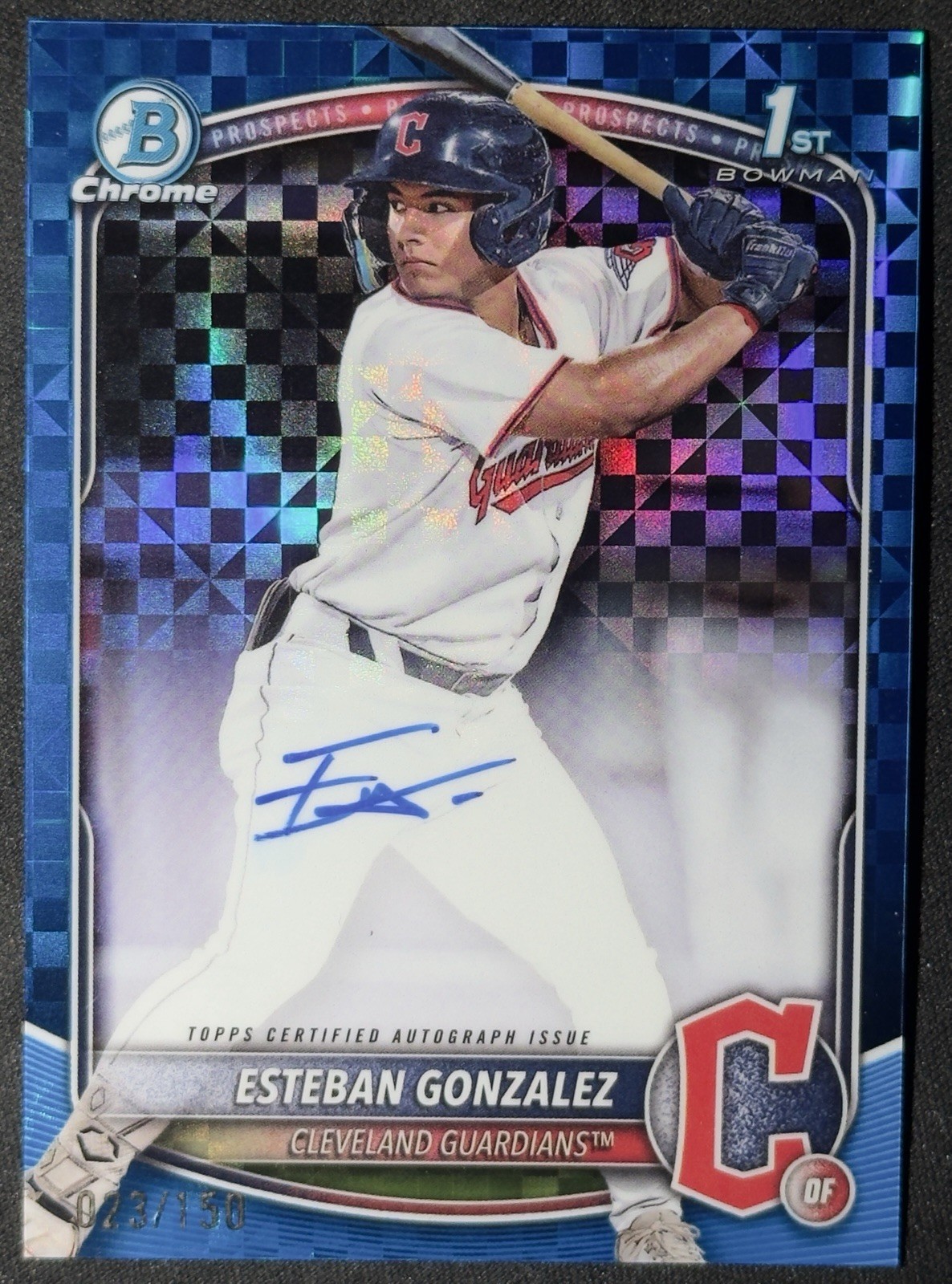 2025 Bowman Chrome 1st Blue X-Fractor Auto /150 Esteban Gonzalez Guardians