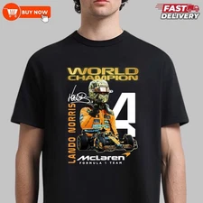 Lando Norris World Champion Formula One 2025 TShirt - Full Colors, Full Size