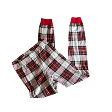 Hanna Andersson Red Plaid Snug Fitting Organic Cotton Pajama Pants Bottoms US 12