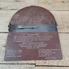 Seth Thomas Wooden Back Door W Key Winder Kenbury-IW Model No. E705-003 GL250