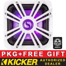 SUBWOOFER CUADRADO KICKER 44L7S124 AUDIO COCHE/MARINO 12" L7S CON REJILLA LED BLANCO
